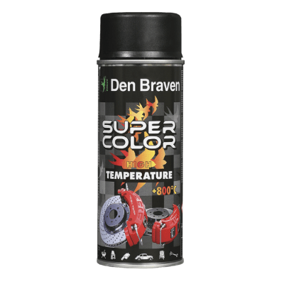 Спрей-боя температуроустойчива SUPER COLOR Den Braven 400 ml - черна 