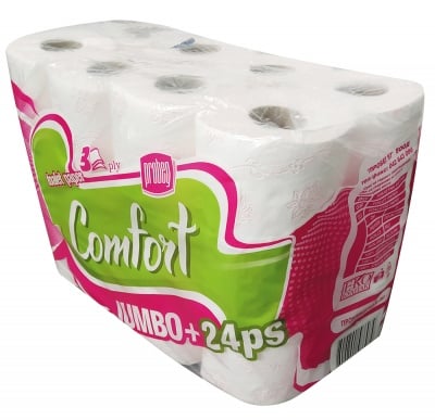 Тоалетна хартия COMFORT JUMBO трипластова 24 броя